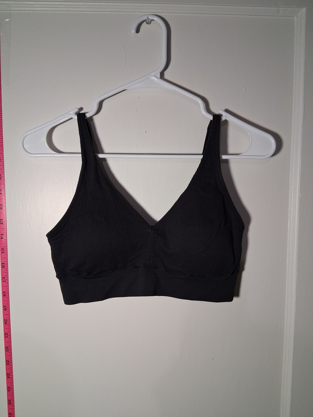 Jockey Black Ribbed V-Neck Bralette